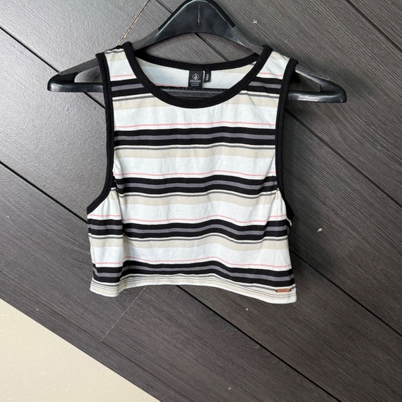 Volcom Tops - Volcom Women's Striped Cropped Tank Top Sleeveless Stretch Med Streetwear